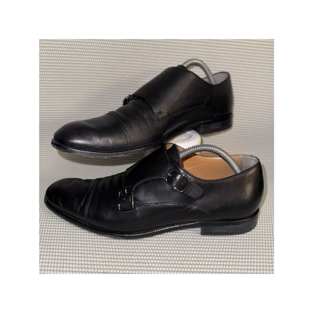 Hugo Boss Monk Double Strap Black Leather Comfort Dress Shoes Men’s Size 9 (42)